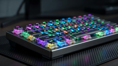 Mekaaninen kustomoitu pelinäppäimistö ja RGB-kytkimet